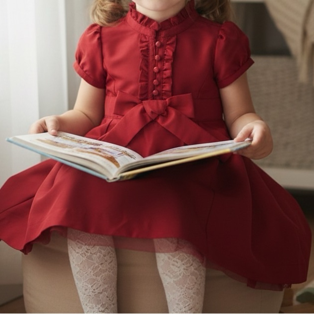 GAP Red Formal Kids Dress with Bow